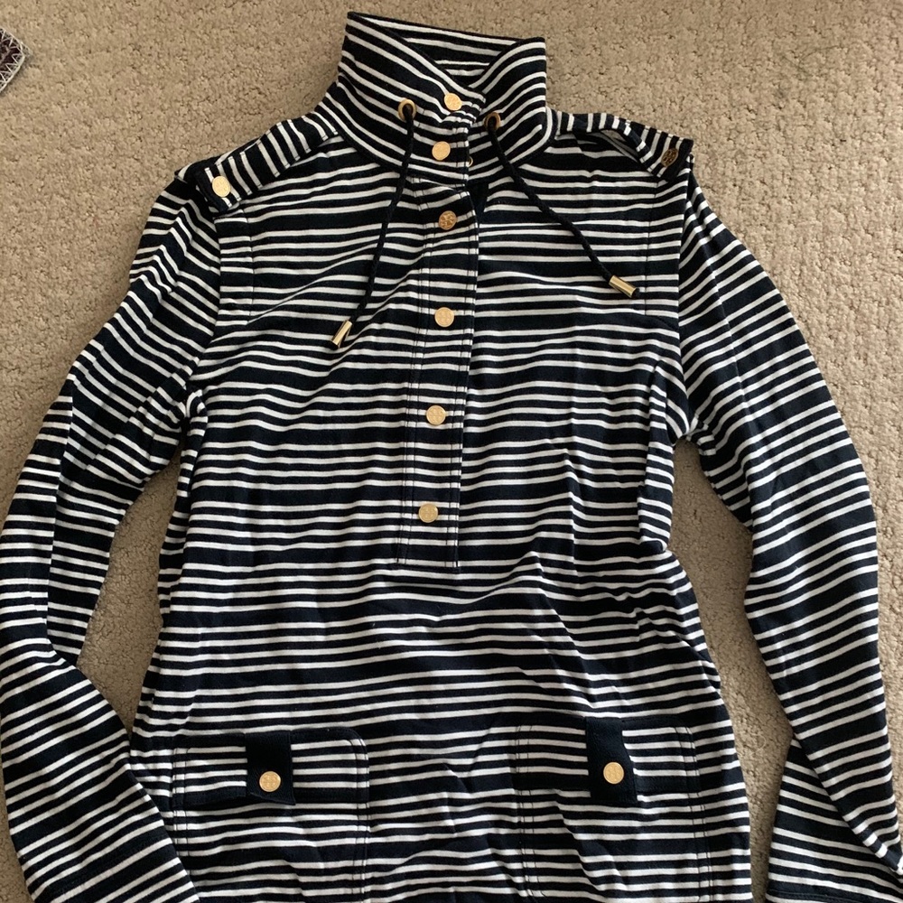 Navy and White Nautical Tory Burch Sweater